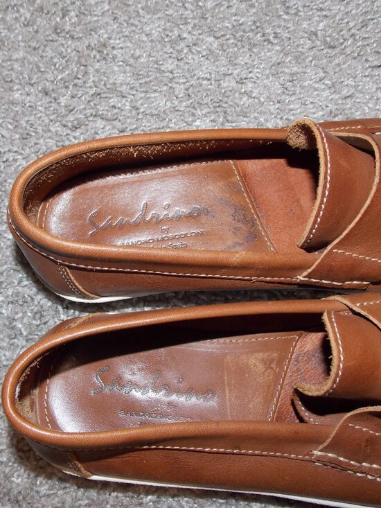 Sandrino Limon Brown Leather Loafers by Sandro Moscoloni Sz 8